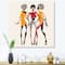 Designart - African American Women Silhouettes II - Modern Canvas Wall Art Print